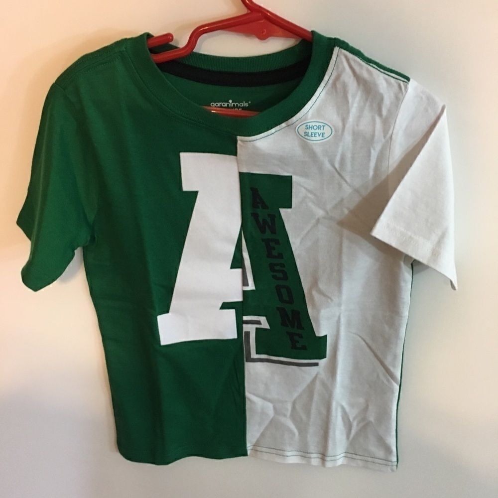 Garanimals Boys Shirt Sz 5 Green & White NWOT